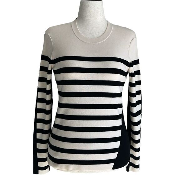 Rag & Bone Women’s Cecilee Black/Cream Striped Sweater Size M - Picture 1 of 10